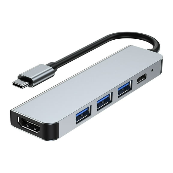 uvwlwu Type C Docking Station USB Hub Suitable For E Laptop Mac 5 In 1 Docking Station(Grey)