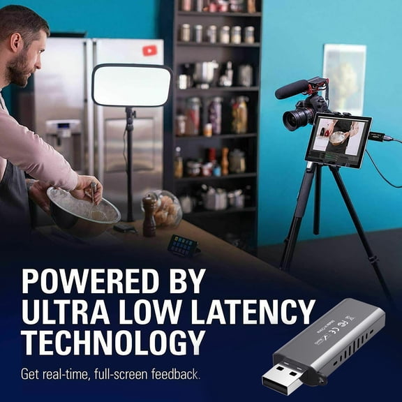 uvwlwu USB 3.0 Video Capture Card 1080P HD Recorder Game/Video Live Streaming(As shown)