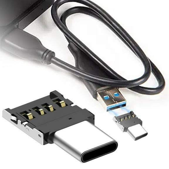 uvwlwu USB To Type C Adapter High Speed Data Transfer And Charging For USB Devices(Black,2x1.2x2.5cm)