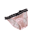 thumbnail image 1 of uvwlwu Panties for Women French Hot Girl Satin Low Waist Lace Bow Alluring Pustful Underpants Underwear Women Pack(Size:One Size), 1 of 3