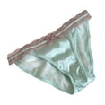 thumbnail image 1 of uvwlwu Underwear Women Pack French Hot Girl Satin Low Waist Lace Bow Alluring Pustful Underpants Panties(Size:One Size), 1 of 3