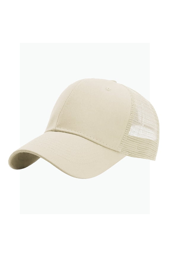 Unisex Trucker Cap 6-Panel Adjustable Mesh Back Structured Baseball Hat