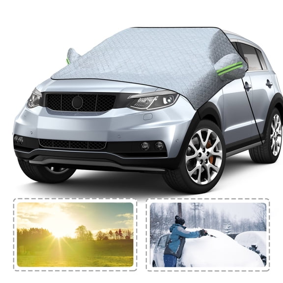 uvwlwu Universal All Season Cover Auto Vehicle Windshield Sun Frost Rain Shield Durable Outdoor Fit For Sedans SUVs Trucks(White,234x140cm)