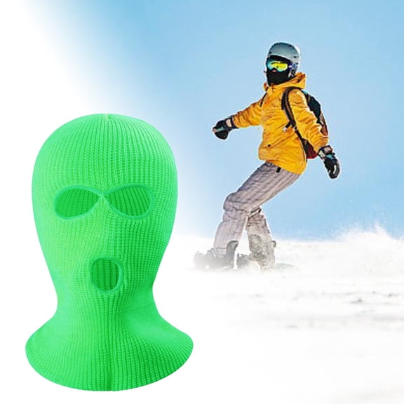 uvwlwu Universal Balaclava, Knitted Ski Mask with Three Hole Opening, Soft Stretchy Material for Men and Women in Snowboarding Motorcycling and Gym Workouts(B,39cm)
