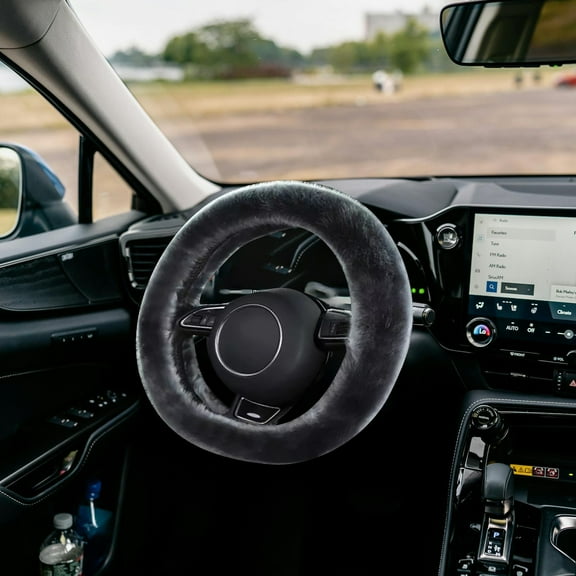 uvwlwu Universal Steering Wheel Cover For All Season Winter Warm Handle Grip Non Easy Installation Soft Interior For And Drivers(B,38cm)