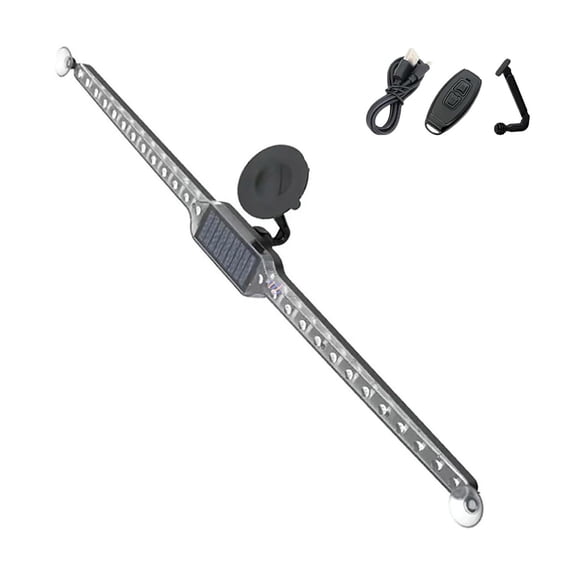 uvwlwu Warning Collision Rear End Flashing Lights Solar LED Decorative Lights Buit In 26pcs Bright LED Ligh Ts 360° Adjustable Suction Cup Base With Remote Control(Black,65cm)