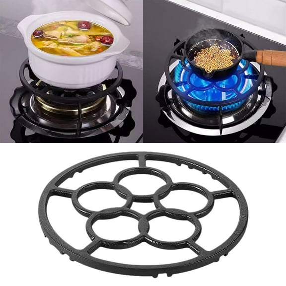 uvwlwu Wok Support Ring Stovetop Stand Non Wok Ring For Pot Coffee Pot Small Saucepan Reducer Ring Holder Trivets For Stove Camping Stove(Black,18.2cm)