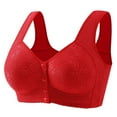 thumbnail image 1 of uvwlwu Women Front Button Wireless Leaf Lace Bra Wide Tank Straps Breathable Side Gathering Soft Comfort Casual Daily Support Underwear,48, 1 of 6