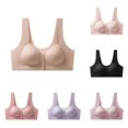 thumbnail image 1 of uvwlwu Women Front Closure Wireless Lace Bra Wide Tank Straps Full Coverage Soft Padded Seamless Lift Support Everyday T Shirt Underwear,L, 1 of 3