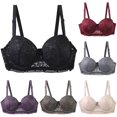 thumbnail image 1 of uvwlwu Women Full Floral Lace Underwire Lift Bra Adjustable Thin Straps Wide Side Band Full Coverage Molded Cup Soft Breathable Full Figure Daily Support Underwear,90C, 1 of 4