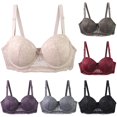 thumbnail image 1 of uvwlwu Women Full Floral Lace Underwire Lift Bra Adjustable Thin Straps Wide Side Band Full Coverage Molded Cup Soft Breathable Full Figure Daily Support Underwear,80A, 1 of 5