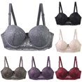 thumbnail image 1 of uvwlwu Women Full Floral Lace Underwire Lift Bra Adjustable Thin Straps Wide Side Band Full Coverage Molded Cup Soft Breathable Full Figure Daily Support Underwear,95C, 1 of 3