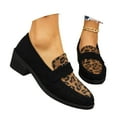 thumbnail image 1 of uvwlwu Women's Casual Loafers On Shoes Fashion Leopard Print Suede Heel Comfortable Walking Sneakers For Ladies(Black,7), 1 of 7