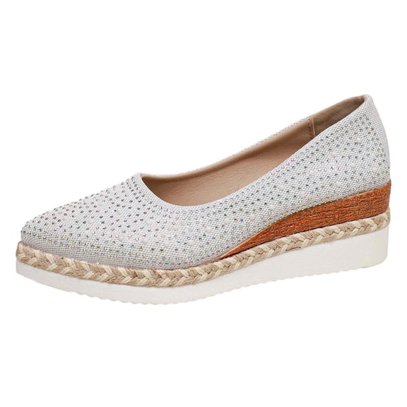 uvwlwu Women's Casual On Shoes Knit Wedge Sandals Platform Beach Walking Comfortable Breathable Summer Fashion Footwear(Beige,8.5)