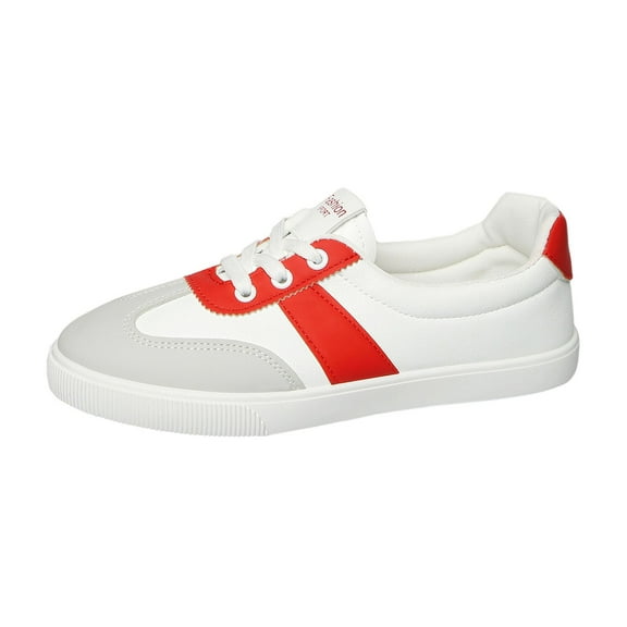 uvwlwu Women's Casual Shoes Breathable Comfortable Lace Up Sneakers For Daily Wear Lightweight Soft Sole Versatile Design For All Seasons(Red,8.5)