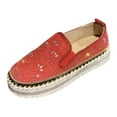 thumbnail image 1 of uvwlwu Women's Casual Shoes Fashion Breathable Mesh Rhinestone Decorated Platform Sneakers Comfortable On Walking Shoes For Women(Red,10), 1 of 9