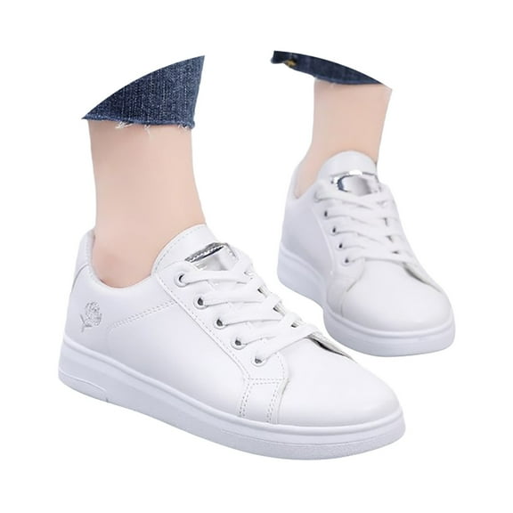 uvwlwu Women's Casual Shoes Fashion Lace Up On Sneakers Non Flat Sole Comfortable Walking Shoes For Women Lightweight Breathable(Silver,5.5)