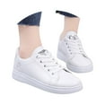 thumbnail image 1 of uvwlwu Women's Casual Shoes Fashion Lace Up On Sneakers Non Flat Sole Comfortable Walking Shoes For Women Lightweight Breathable(Silver,7.5), 1 of 9