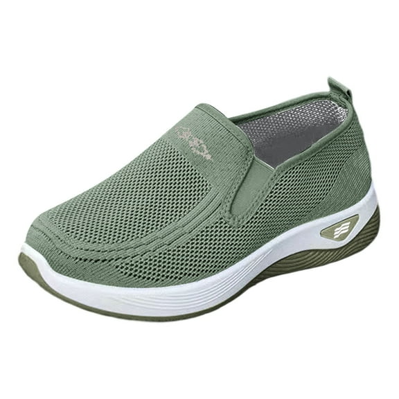 uvwlwu Women's Casual Shoes Lightweight Comfortable Breathable Sneakers For Everyday Wear Flat On Design With Mesh Upper For All Seasons(Green,6.5)