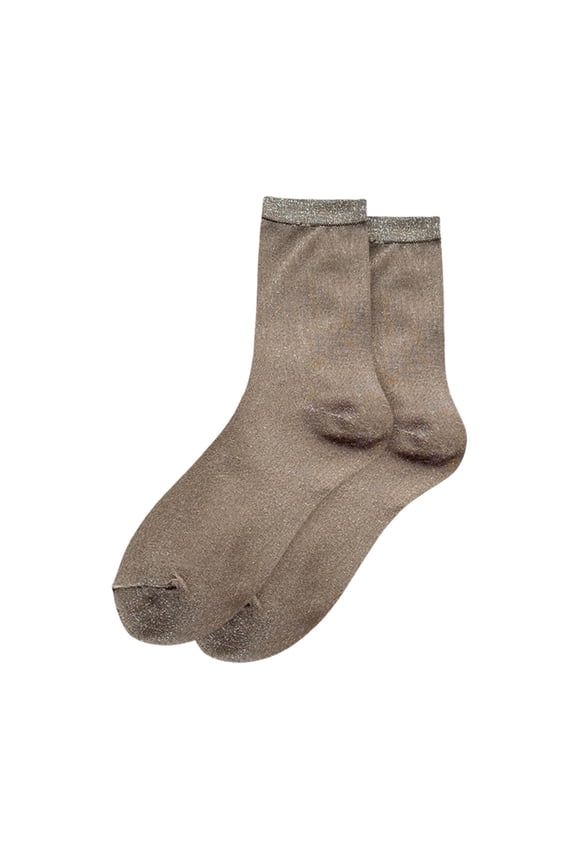 Women's Glitter Sheer Ankle Socks Metallic Sparkly Evening Party Hosiery Reinforced Toe Comfortable Stretch Fit,One Size