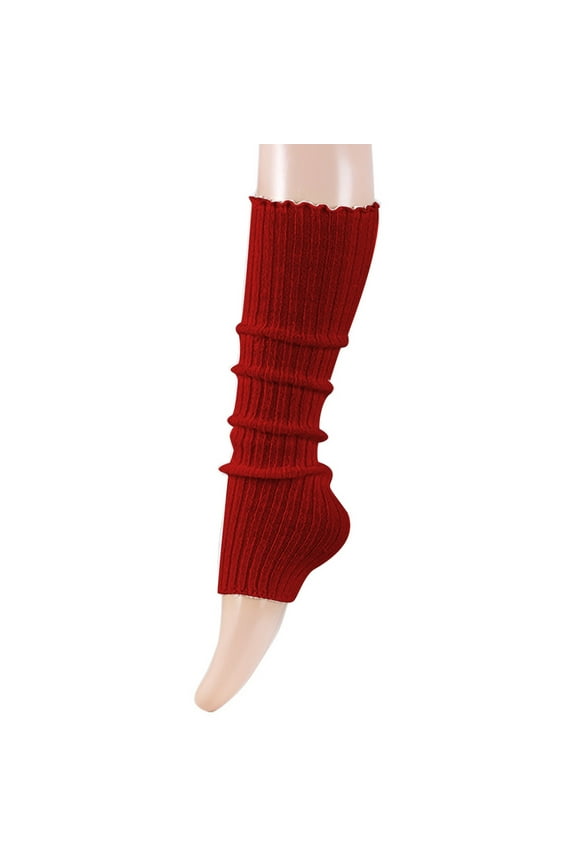 Women's Knitted Leg Warmers Solid Color Ribbed Foot Covers for Party Thigh High Socks Warmth,One Size