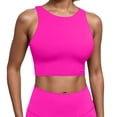 thumbnail image 1 of uvwlwu Women's Racerback Cropped Sports Tank Top with Built-In Bra Stretchy Breathable Workout Gym Activewear,S, 1 of 4