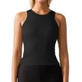 thumbnail image 1 of uvwlwu Women's Ribbed Racerback Tank Top Crewneck Slim-Fit Sleeveless Casual Layering Shirt,L, 1 of 5