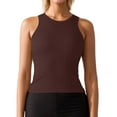 thumbnail image 1 of uvwlwu Women's Ribbed Racerback Tank Top Crewneck Slim-Fit Sleeveless Casual Layering Shirt,XL, 1 of 5