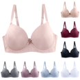 thumbnail image 1 of uvwlwu Women's Underwire Shaping Cup Bra Jacquard Pattern Adjustable Shoulder Straps Support Plus Size Everyday Basic Ladies Bra,90D, 1 of 9