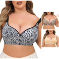 thumbnail image 1 of uvwlwu Women's Wireless Front Button Bra Mesh Wide Adjustable Straps Gentle Gathering Side Support Soft Plus Size Everyday Ladies Underwear Bra,42B, 1 of 6