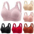 thumbnail image 1 of uvwlwu Women's Wireless V Neck Ribbed Full Figure Bra Adjustable Wide Straps Side Coverage Gentle Lift Support Soft Fit for Everyday Casual Ladies Underwear Bra,36, 1 of 4
