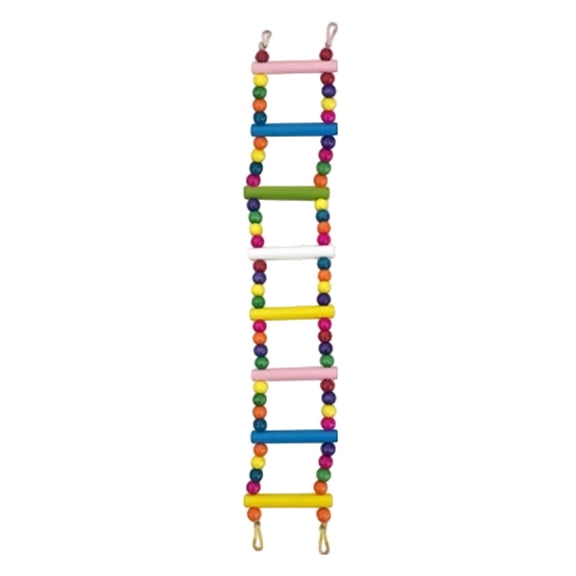 uvwlwu Wooden Bead Activity Play Gym Ladder Toy for Lovebirds and Parrots Climbing Exercise(Yellow2)