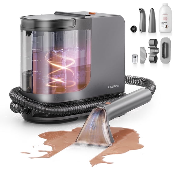 Uwant Portable Steam&Heating Carpet&Upholstery Cleaner Machine with 18Kpa Powerful Suction and Self- Cleaning Tools for Pets, Car,Couch and Furniture