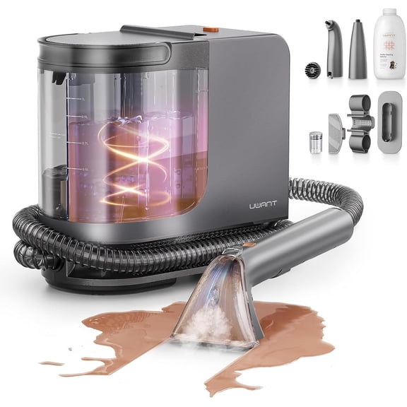 Uwant Portable  Steam&Heating Carpet&Upholstery Cleaner Machine with 18Kpa Powerful Suction and Self- Cleaning Tools for Pets, Car,Couch and Furniture