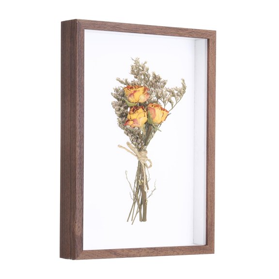 uxcell 11.7x8.3 Shadow Box Display Frame, 3cm Deep Photo Shadow Box Wooden Display Case Wall Mount & Tabletop Display for DIY Photos Flowers Memorabilia Wedding Birthday, Walnut Color Y101