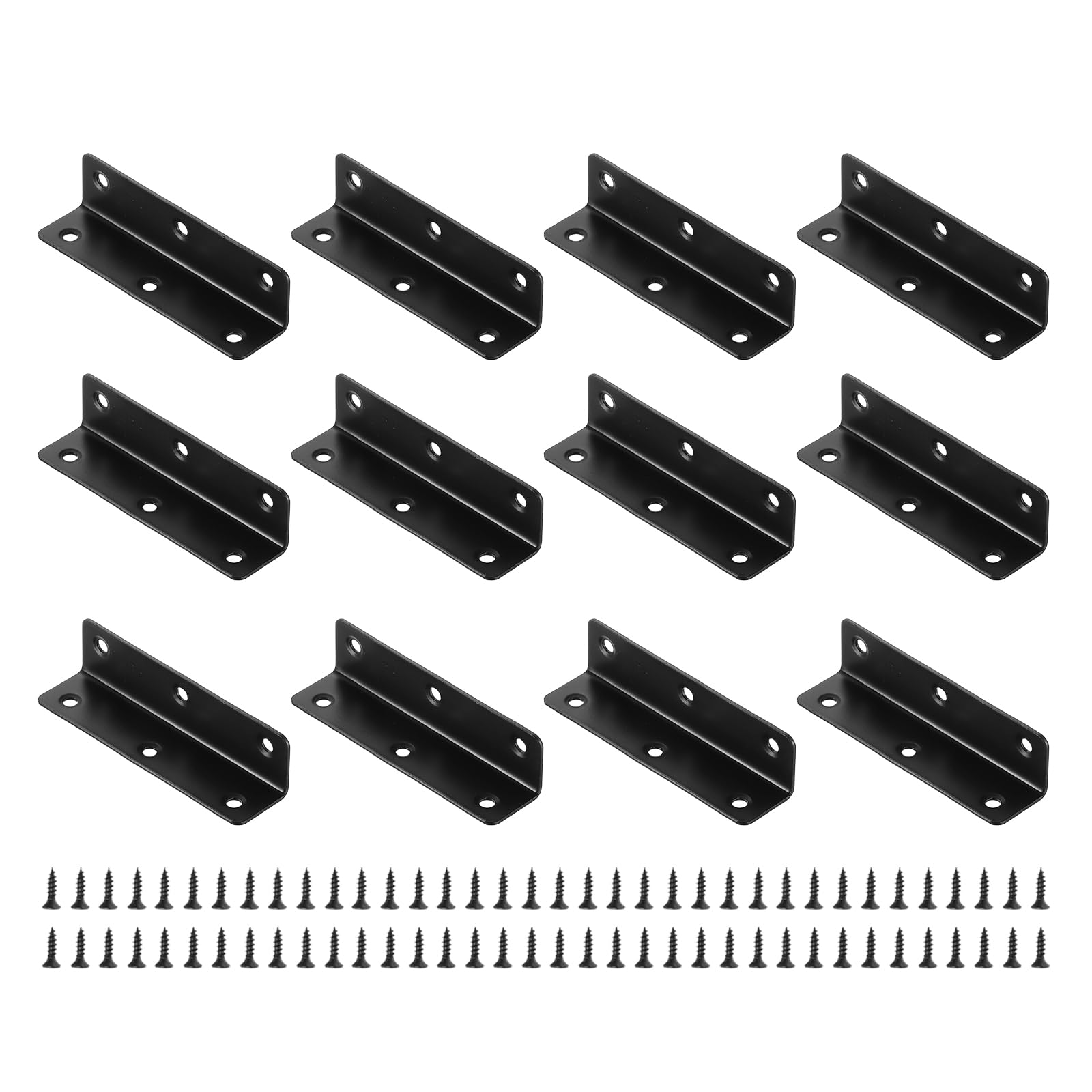 Uxcell 4-Pack L-Shaped Corner Brackets - 2.48x1.28x0.59 Inch Metal Right Angle Braces For Shelves & Furniture