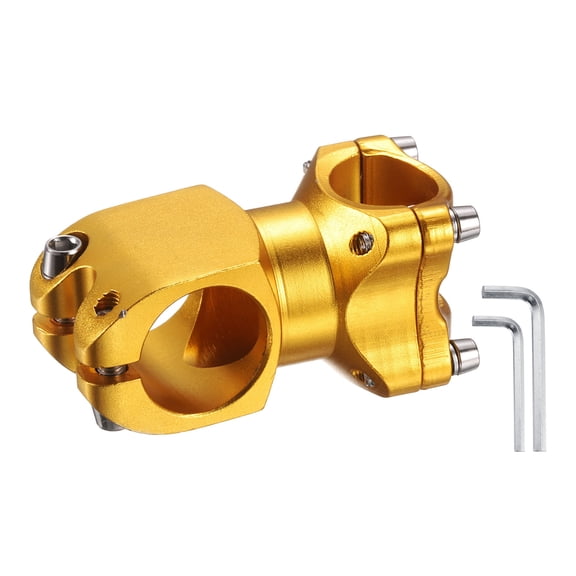 uxcell 25.4mm Bike Stem 7 Degree 50mm Aluminum Alloy Bicycle Handlebar Stem with Hex Wrench for Mountain Road Bike BMX MTB Cycling, Sand Gold