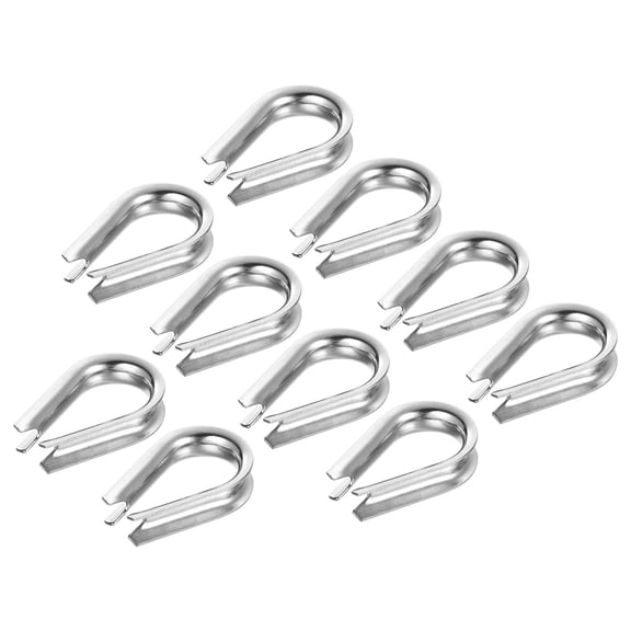 uxcell 6mm 1/4 Inch Wire Rope Thimble 10Pcs Cable Thimbles 304 Stainless Steel for Boat