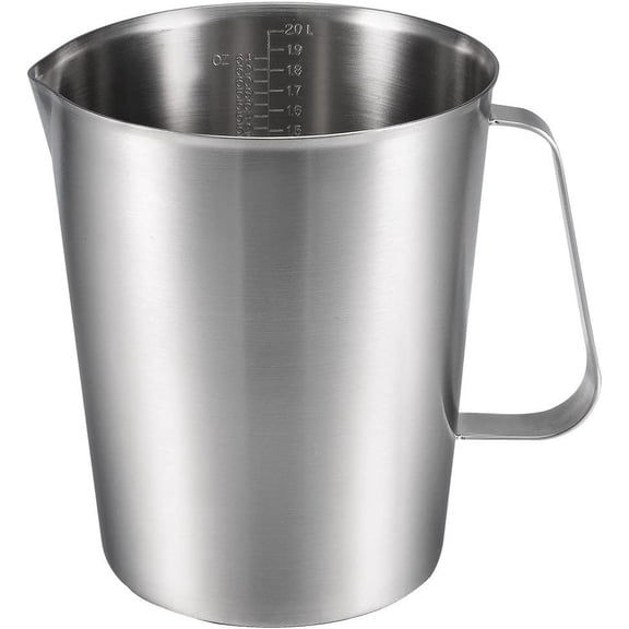 uxcell Measuring Cup 2000ml 64OZ, 2 Measuring Scales, Including ML Scale, Ounce Scale, 304 Stainless Steel Graduated Beaker with Handle for Lab Kitchen liquids