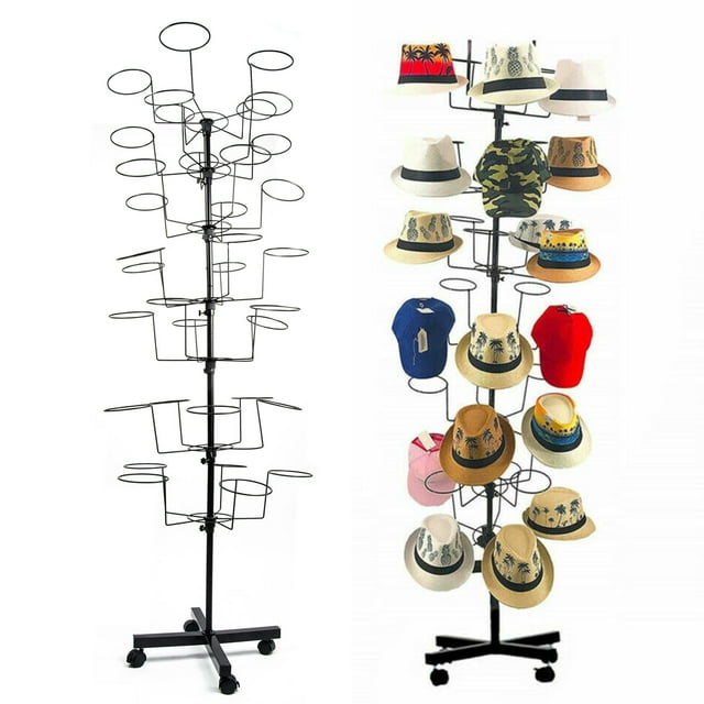 uyoyous 7 Tier Hat Cap Display, Retail Display Stand Hat Rotating 66