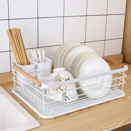 Bigdata&BetterLife Multi Purpose Roll Up Dish Drying Rack White Dish Drying  Mat with Rack for Kitchen,Heavy Duty Foldable Silicone-Coated Stainless