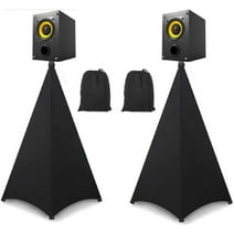 uyoyous Universal 2x DJ Tripod Speaker Stand Scrim Spandex Fabric Stretch Cover Double Sided Black