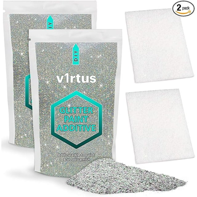 v1rtus Silver Holographic Glitter Paint Additive [200g] New 20212 X