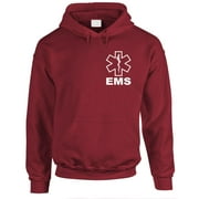 v2 EMS - emergency medical services - Mens Pullover Hoodie, 3XL, Maroon