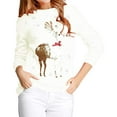 thumbnail image 1 of v28 v28 Ugly Christmas Sweater, Women Girls Cute Shining Reindeer Pullover Sweater (M, White (Light-Gold Deer)) pullover-sweaters, 1 of 3