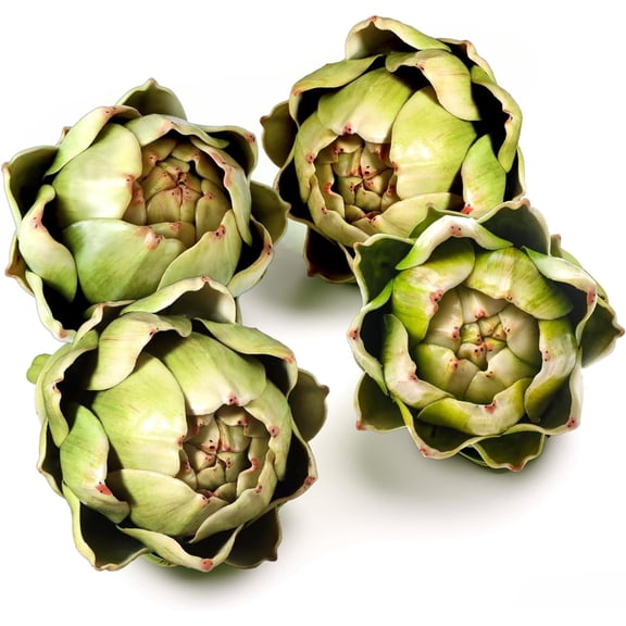 v2croft 4 Pcs Large Faux Artichokes, Realistic Plastic Fake Artichokes Artificial Vegetables and Fruits for Home Kitchen Table Party Decorations (Green)
