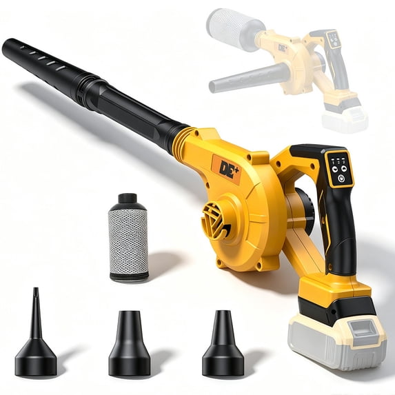 Cordless Leaf Blower for Dewalt 20V Battery, 2-in-1 , 3 Speed 150 mph Lightweight Blower Vacuum for Lawn, Extended Tube Inflator Deflator Tool (Battery Not Included)