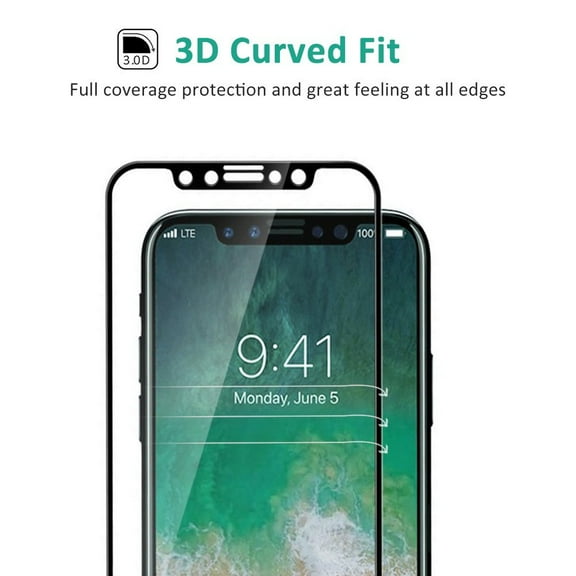 vAccessorize Scratch-Resistant Clear Tempered Glass Screen Protector Compatible for Apple iPhone X