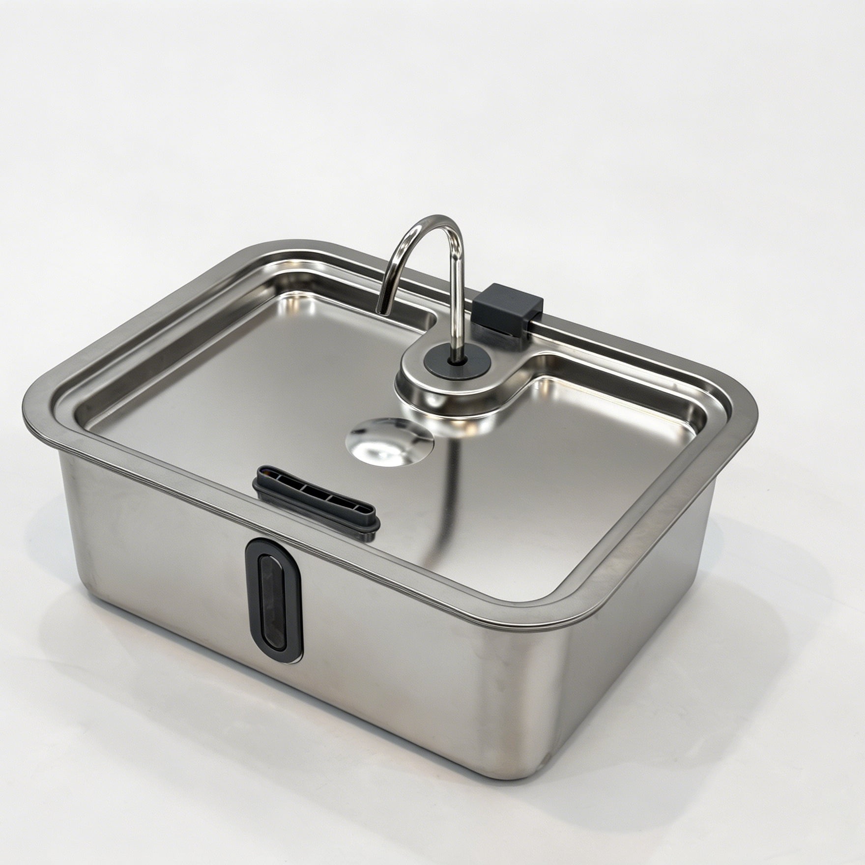 vFountain Extra Large 304 Stainless Steel Pet Water Fountain, Ultra Deep Water Dispenser for Dogs & Cats, with Water Level Window, Filter System, Quiet Pump