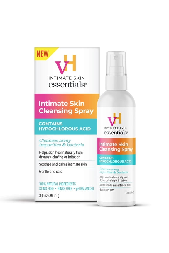 Intimate Cleansing Spray with Hypochlorous Acid 3 fl oz  pH-Balanced Feminine Cleanser for Odor Control  Alcohol-Free, Sting-Free